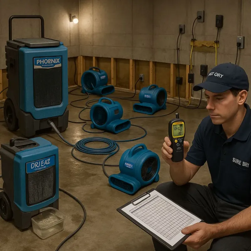Structural Drying and Dehumidification process in Cheviot, OH